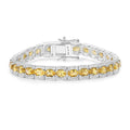 12.47 Ct Oval Golden Yellow Citrine Prong Sterling Silver Inline Tennis Bracelet by Fine Color Jewels