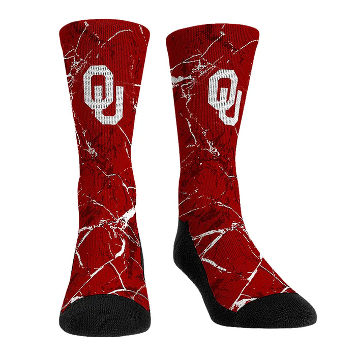 Oklahoma Sooners - Cracked Marble by Rock 'Em Socks