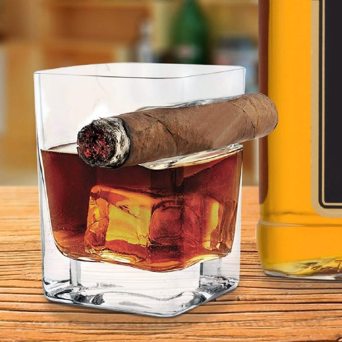 Old Fashioned Whiskey Glass with indented Cigar Rest by DailySale