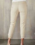 On The Go Faux Leather Joggers - Cream by Boutique 23