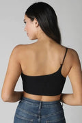 One Shoulder Ribbed Bralette by Boutique 23