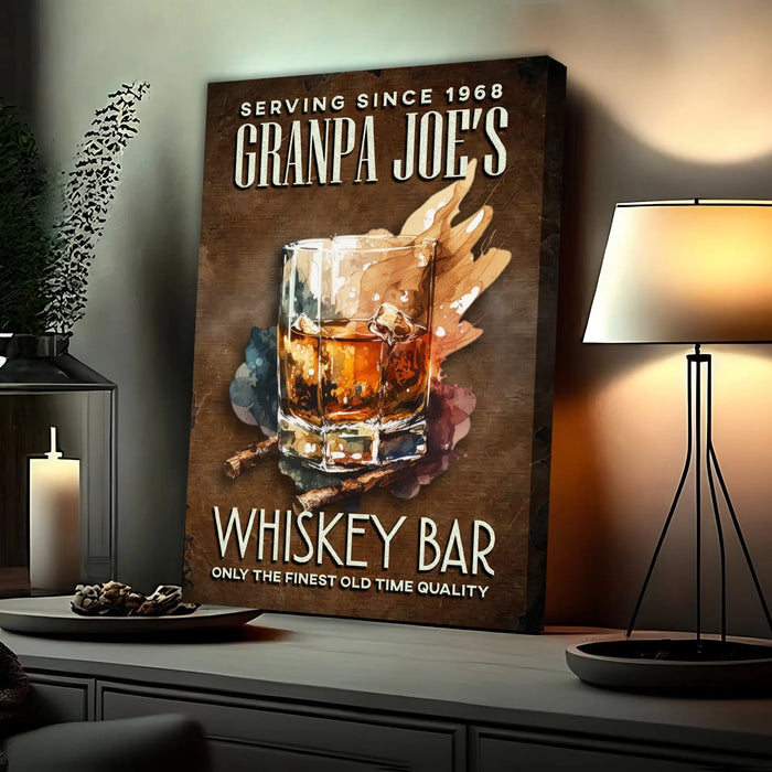 Only The Finest Whiskey Bar Sign by Tailored Canvases