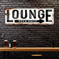 Open Daily Lounge Rustic Sign by Tailored Canvases