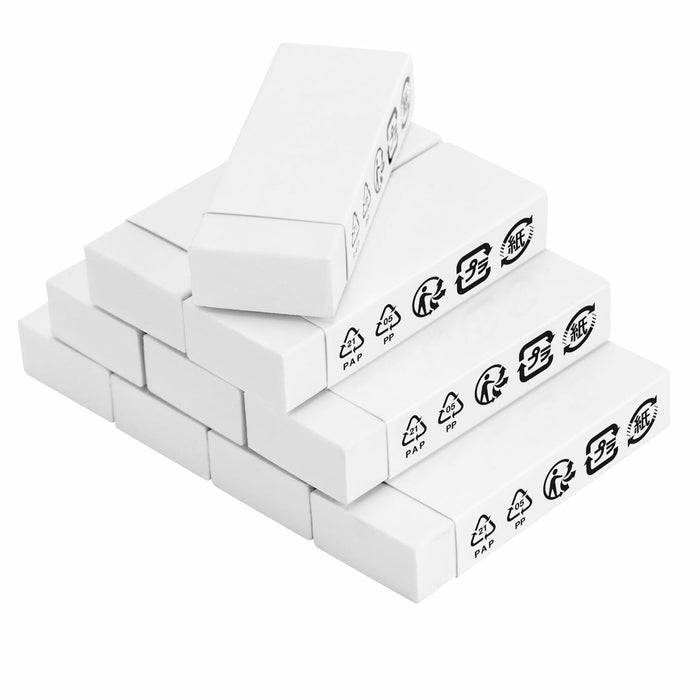 Amazon Basics White Block Eraser 10 Pack - Durable, New by Deal US