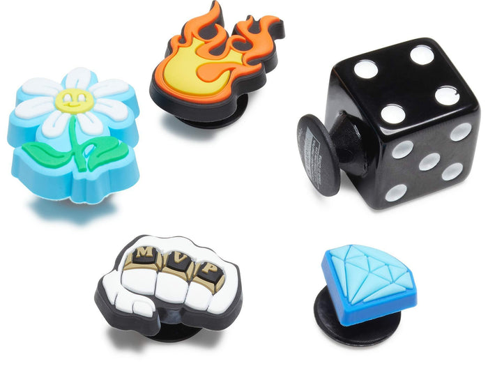 [Like New] Crocs 5-Pack Trendy Shoe Charms | Jibbitz, MVP Kid, One Size by Deal US