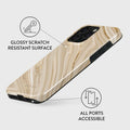 BURGA iPhone 15 Pro Max Case Nude Glitter Marble - Cute, Trendy, New by Deal US