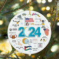 NewEleven 2024 Christmas Ornament Year in Review Memorable Holiday Decor by Deal US