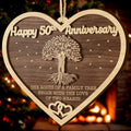 V VIBEPY 50th Anniversary 2-Layer Couples Ornament Decorative Keepsake by Deal US