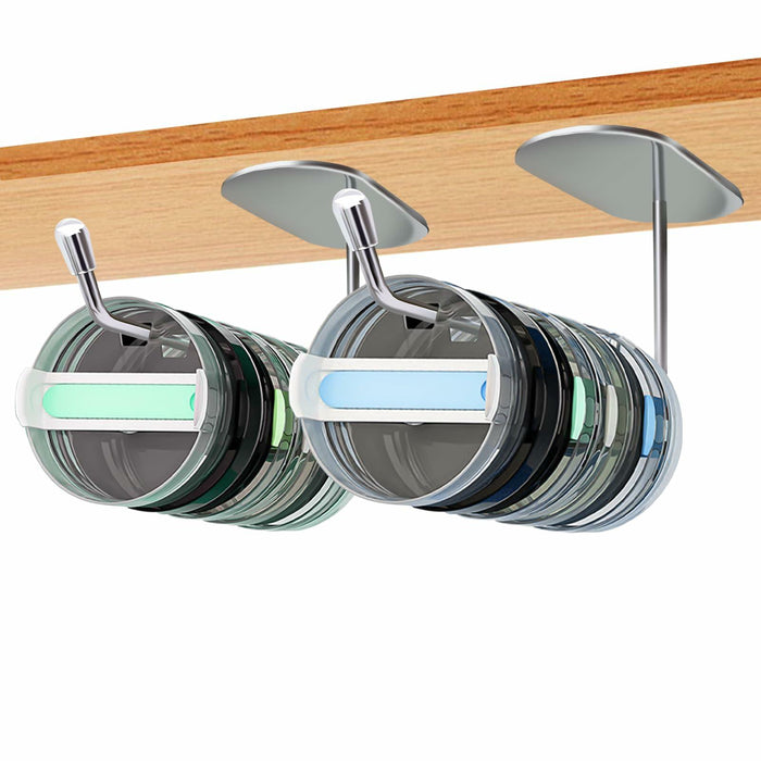 Nuorest 2 Pack Tumbler Lid Organizer Hook Under Cabinet Space Saving by Deal US