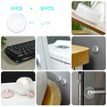 56 pcs Clear Self Adhesive Door Stoppers Set Wall Protectors 1.57x0.33" by Deal US