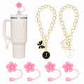 Sloworld 4PCS Straw Covers for Stanley 30/40oz + 2PCS J Letter Charms by Deal US