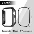 2-Pack 44mm Case w/ Screen Protector for Apple Watch SE/6/5/4 – Black & Clear by Deal US