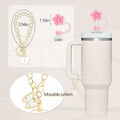Sloworld 4PCS Straw Covers for Stanley 30/40oz + 2PCS J Letter Charms by Deal US