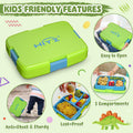 HiYZ Kids Bento Lunch Box 5 Compartments Leak-Proof BPA-Free Ages 3-7 by Deal US