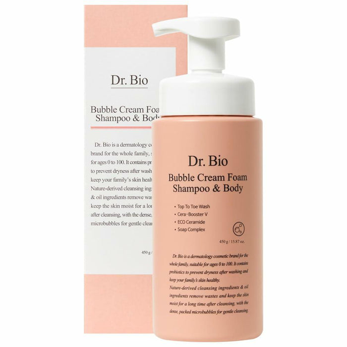 Dr.Bio Bubble Cream Foam Shampoo & Body Wash 15.87oz All-in-One Cleanser by Deal US