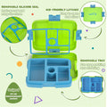 HiYZ Kids Bento Lunch Box 5 Compartments Leak-Proof BPA-Free Ages 3-7 by Deal US