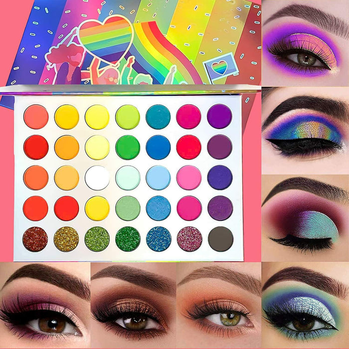 Jutoe 35-Color Eyeshadow Palette – Matte, Shimmer, Waterproof, Long-Lasting by Deal US