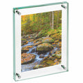 Clear Tempered Glass Floating Frame 5x7in Double Sided Photo Block 2 Pack by Deal US