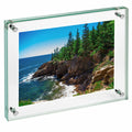 Clear Tempered Glass Floating Frame 5x7in Double Sided Photo Block 2 Pack by Deal US