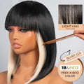 ToyoTress 14in SH613 Black Mix Off-White Bob Wig Synthetic Light Yaki Hair by Deal US