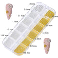 Nail Art Pearls Flatback Charms Mixed Sizes Gold Silver White - 2 Boxes by Deal US