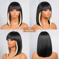 ToyoTress 14in SH613 Black Mix Off-White Bob Wig Synthetic Light Yaki Hair by Deal US