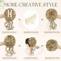 SOFEIYAN Synthetic Messy Bun Hair Piece Claw Clip Wavy Curly Extension by Deal US