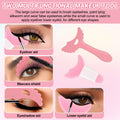 3Pcs Pink Silicone Eyeliner Stencils & Brushes Reusable Makeup Tools by Deal US