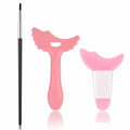 3Pcs Pink Silicone Eyeliner Stencils & Brushes Reusable Makeup Tools by Deal US