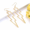 Lightning Bolt Drop Dangle Earrings for Woman Gold Fashion Statement Jewelry by Deal US