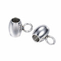 DanLingJewelry 100Pcs Stainless Steel Oval Bail Beads Silver 7x5x4mm Hole 2mm by Deal US