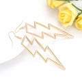 Lightning Bolt Drop Dangle Earrings for Woman Gold Fashion Statement Jewelry by Deal US