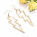 Lightning Bolt Drop Dangle Earrings for Woman Gold Fashion Statement Jewelry by Deal US