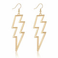 Lightning Bolt Drop Dangle Earrings for Woman Gold Fashion Statement Jewelry by Deal US