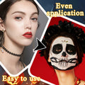 Black White Oil-Based Face Paint Kit with Brushes - Professional Halloween by Deal US
