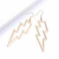 Lightning Bolt Drop Dangle Earrings for Woman Gold Fashion Statement Jewelry by Deal US