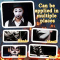 Black White Oil-Based Face Paint Kit with Brushes - Professional Halloween by Deal US