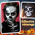 Black White Oil-Based Face Paint Kit with Brushes - Professional Halloween by Deal US