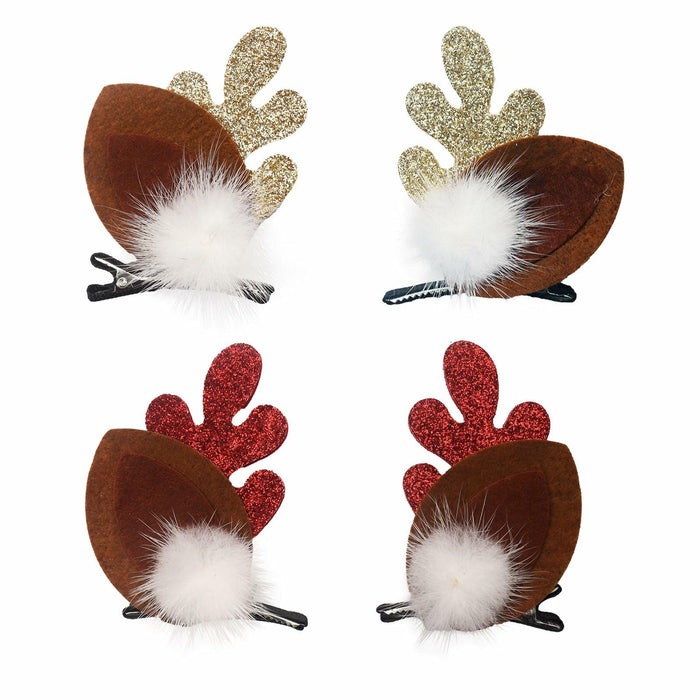 hhdatc 2 Pairs Reindeer Antlers Ears Hair Clips Christmas Party Accessories by Deal US
