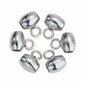 DanLingJewelry 100Pcs Stainless Steel Oval Bail Beads Silver 7x5x4mm Hole 2mm by Deal US