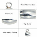 DanLingJewelry 100Pcs Stainless Steel Oval Bail Beads Silver 7x5x4mm Hole 2mm by Deal US