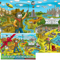 GERJATO Cats & Dogs USA Map Puzzle 1000pc with Poster & Saver Sheets by Deal US