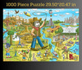 GERJATO Cats & Dogs USA Map Puzzle 1000pc with Poster & Saver Sheets by Deal US
