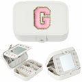 Parima Medium Jewelry Box Travel Organizer Mini Case White Initial G by Deal US
