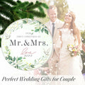 XKDOUS 2024 1st Christmas Mr & Mrs Ceramic Ornament Wedding Gift by Deal US