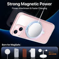 JASBON iPhone 15 Case 6.1 Clear Magnetic Kickstand 360° Rotatable Shockproof by Deal US