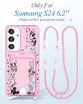 Shorogyt Samsung S24 Crossbody Case with Wristlet Strap, Dog, New by Deal US