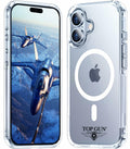 Top Gun iPhone 16 Case 6.1" Clear Magnetic Military-Grade Shockproof by Deal US