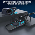 FUGTBLESS iPhone 16 Case 6.1" Translucent Magnetic O-Ring 360° Stand by Deal US