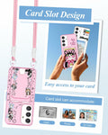 Shorogyt Samsung S24 Crossbody Case with Wristlet Strap, Dog, New by Deal US